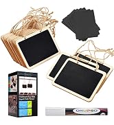 ONUPGO 16 Pack Chalkboard Tags for Baskets with String, Mini Erasable Chalkboards with Hanging St...