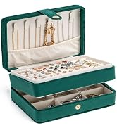 MODENGKONGJIAN Jewelry Organizer Box, 2-Layer Large Jewelry Storage Case, Portable Travel Jewelry...