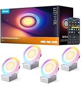 Govee Smart Recessed Lighting 4 inch, RGBIC LED Recessed Light Compitable with Matter and Alexa, ...