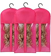 3PCS Hair Extension Storage Extension Holder Dust-proof Wig Storage for Multiple Wigs Bags Storag...