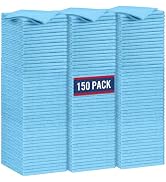 GLIMGLINT Blue Microfiber Cleaning Cloth,150PK Reusable Cleaning Rags,Highly Absorbent Shop Rags ...