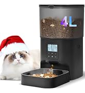 Automatic Cat Feeder, Cat Food Dispenser with 10s Voice Recorder, Pet Feeder up to 8 Meals per Da...