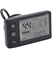 S866 Electric LCD Display Meter, 24V 36V 48V Display Meter Control Panel with Plug, for 22.2mm/0....