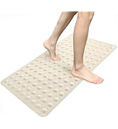 HAZALUTY Bathtub Mat Non-Slip Soft Rubber Bathtub Mat, Shower Mat with Strong Suction Cups and So...