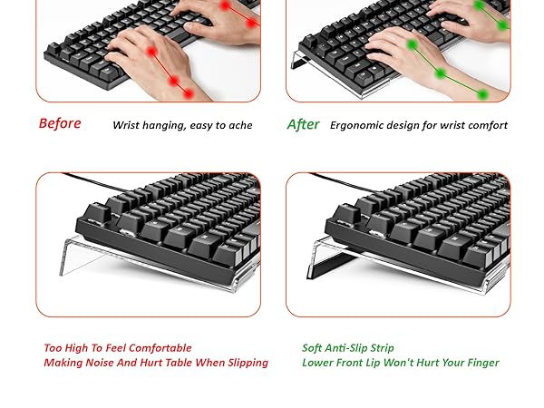 Egchi Acrylic Computer Keyboard Stand for Desk