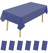 6 Pack Premium Disposable Plastic Tablecloth 54" x 108" Party Table Cloths Disposable for 6 to 8 ...