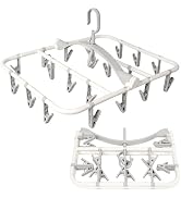 Foshine Clothes Drying Racks Foldable Clip Hangers Drip Hanger Plastic with 20 Drying Clips (Ligh...