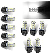 Polcatay 10 PCS 3157 LED Light Bulb, 5050-18SMD 360-degree Waterproof Brake Light With High Brigh...