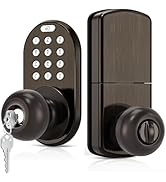 Keyless Entry Keypad Door Knob Lock, Upgraded Electronic Smart Digital Lock for Front Doors, Bedr...