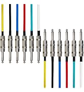 AxcessAbles Audio 1/4-Inch TS Patch Cables, Guitar & Bass Amp Cables - Metal Connectors, OFC Copp...
