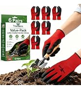 Trendara 6 Pairs garden gloves mechanic gloves for men grip,Breathable latex dipped gloves,Suitab...