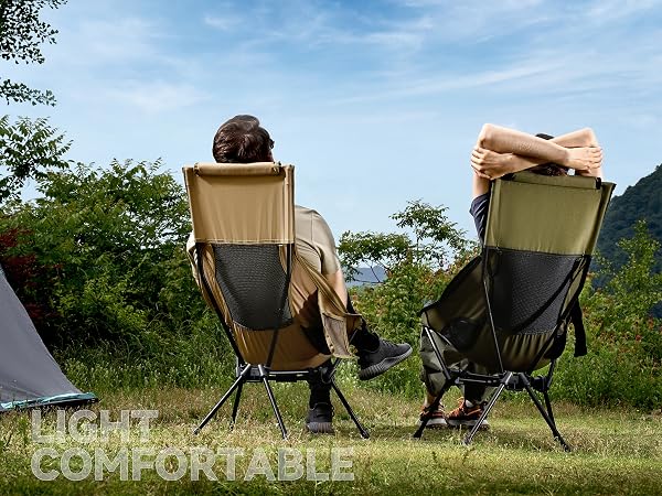 Lightweight Highback camping chair packable camping chair