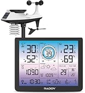 Raddy VP7 5-in-1 Weather Station Wireless for Indoor Outdoor | 7.4" Large Digital Color Display, ...
