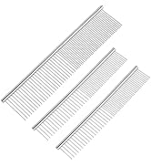 BEVTEE Dog Combs for Grooming Matting, 3 Pack Metal Comb for Pet Cat Greyhound Poodle Doodle, Rem...