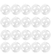 Kingrol 20 Pack 4-Inch Clear Plastic Fillable Ornaments Ball, for Christmas, Wedding, Party, Home...