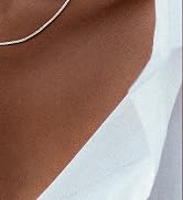 FUNEIA 925 Sterling Silver Necklace for Women Trendy Dainty Real Silver Chain Necklace Simple Thi...