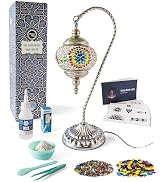 KRAFTSTORIES DIY Turkish Mosaic Lamp Craft Kit| Large Swan Neck Making Kit for Adults| Family Cou...