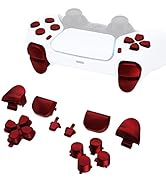eXtremeRate Replacement D-pad R1 L1 R2 L2 Triggers Share Options Face Buttons, Scarlet Red Full S...