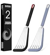 Fish Spatula Turner, Thin Slotted Spatulas for Nonstick Cookware,Silicone Edge Heat Resistant Kit...