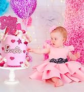 MEMOVAN Hot Pink Girl Cake Toppers 27pcs Pink Ball Butterfly Cake Decoration Girl Theme Cake Deco...