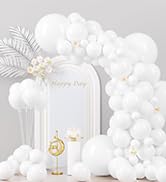 Voircoloria 130pcs White Balloons Different Sizes 18