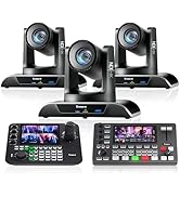 Tenveo PTZ Camera Bundle/Kits - 20X 4K NDI AI Auto-Tracking PTZ Camera(3pcs) with HDMI/USB3.0/LAN...