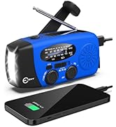Esky Emergency Hand Crank Radio with 3 LED Flashlight, AM/FM/NOAA Portable Weather Radio with 200...