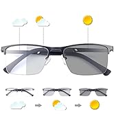 MIRYEA Transition Photochromic Progressive Multifocus Reading Sunglasses UV Protection Sun Reader...