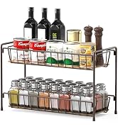 Simple Houseware Countertop Spice Rack 2-Tier Kitchen Spice Organizer Storage Shelves, Bronze