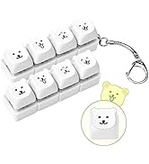 2 Pcs Keyboard Fidget Toy for Adult, Bear Shape Clicker Keyboard Fidget Keychain, Keyboard Fidget...