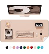 Niniubye Desk Pad, 23.6" x 13.8" PU Leather Non-Slip Desk Mat Large Mouse Pad for Desktop, Waterp...