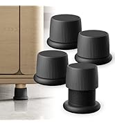 Adjustable Furniture Bed Risers, xuenair 1.6-2.6 inch Bed Risers Black, Durable Plastic and Anti ...