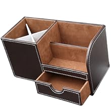 KINGFOM Pen Pencil Holder Desk Organizer with a Small Drawer