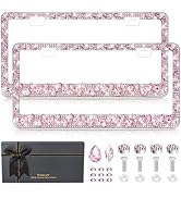 OKLPF Rhinestone Bling License Plate Frames for Women - Sparkle with Glitter Crystals & Diamond B...