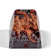 ULTRAEQUIP Artisan Dragon Keycap for Mechanical Keyboards, Golden Resin Droplet Design, 1U SA Pro...
