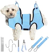 PatiencET Dog Grooming Hammock for Nail Trimming Pet Hammock for Small Dogs with Security Strap C...