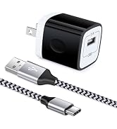 Type C Wall Charger, 5V/1A Charging Block Wall Charger Plug Cube Brick with 6ft USB C Cable Type ...
