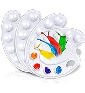 Hulameda 4Pack Paint Tray Palettes with Thumb Hole for Kids | Plastic Paint Pallets for Students ...