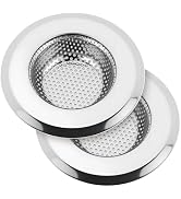 SANLESS Kitchen Sink Drain Strainer, Premium Stainless Steel Rust-Proof Wide Rim Kitchen Drain St...