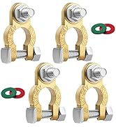 Battery Terminal Connectors 2 Pair, Battery Terminals M8 x 21mm Bolt, Battery Cable Ends Pure Cop...