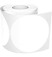Meitaat 4 Inches White Circle Stickers Roll 300 PCS, Self-Adhesive Large Round Color Coding Label...