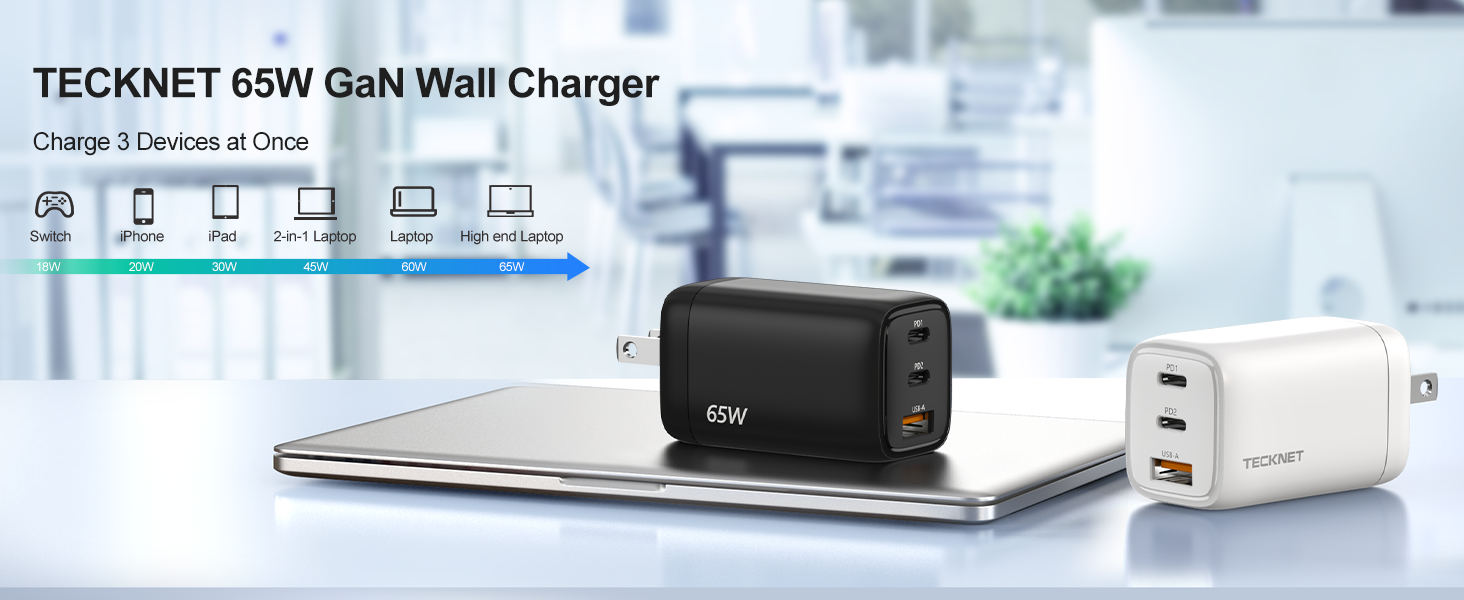 TECKNET 65W Wall Charger
