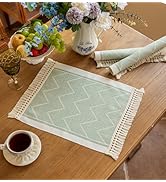 UWWGKK Placemats Set of 4,Waterproof Placemat with Tassel Fringe,Boho Placemats for Coffee Table ...