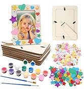 ZOCONE 6 Pcs Wooden Picture Frames for Craft, 7.5"x5.5" Unfinished Wood Photo Frames with Stand, ...