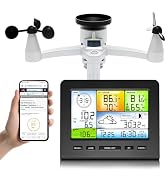 Urageuxy Weather Station Wireless Indoor Outdoor, Home Weather Stations with Rain Gauge, Wind Spe...