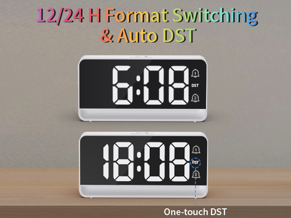 one-touch DST switch makes daylight saving time changes easy.