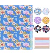Flower Series Expanding File Folder, Vintage Floral Elegant Funky Cute Retro Document Organizer f...