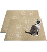 Andalus Medium Cat Litter Mat, Pack of 2 - Waterproof, Non-Slip & Easy to Clean Cat Litter Box Ma...