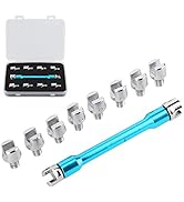 Camrusic Motorcycle Spoke Wrench Set, CNC 5.0-6.8mm, 93mm/3.7in for Most Bikes(Blue)