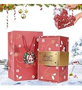 cuoct Christmas Gift Boxes, Money Surprise Box Christmas Gift with Confetti Explosion with Lids f...